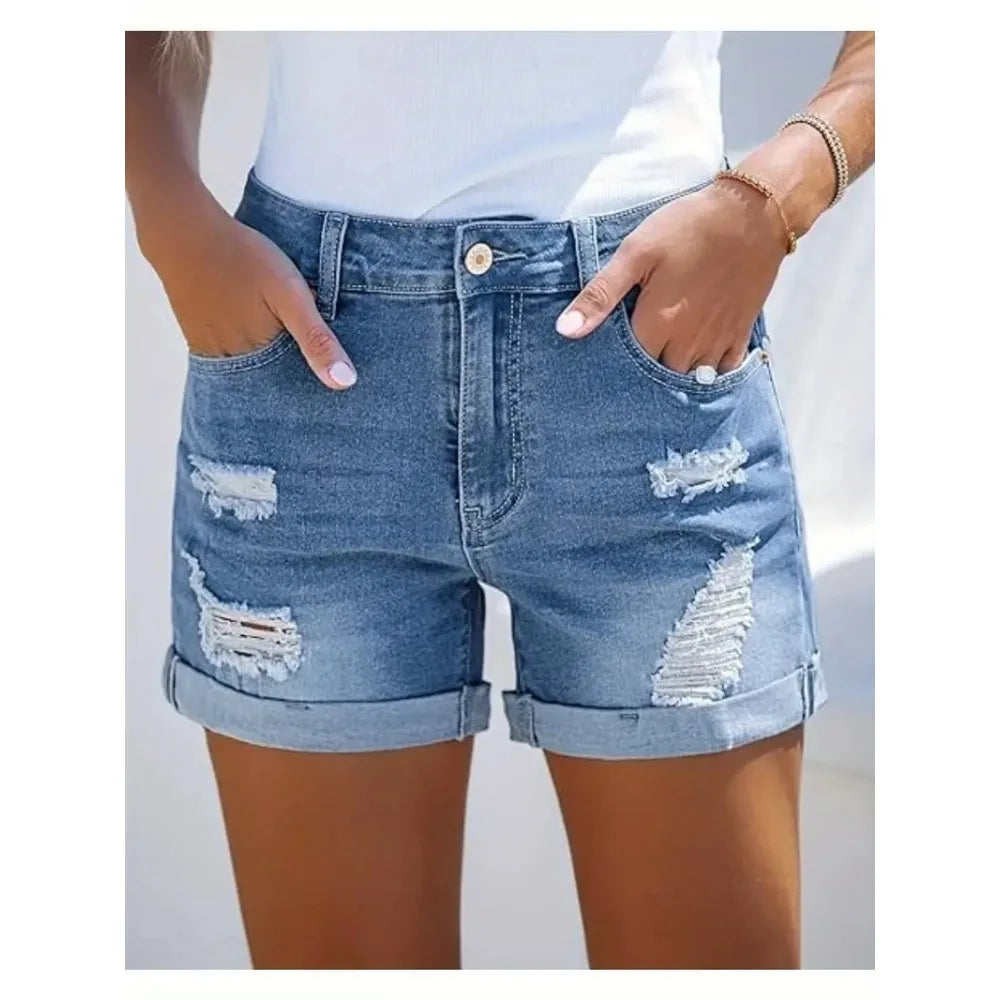 Women's High Waist Denim Shorts