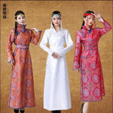 Mongolian ethnic women's traditional dresses in vibrant colors, showcasing unique designs and cultural heritage.