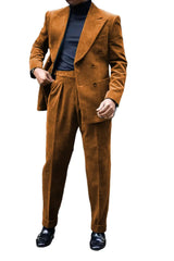 Men Corduroy 2-Piece Winter Suit