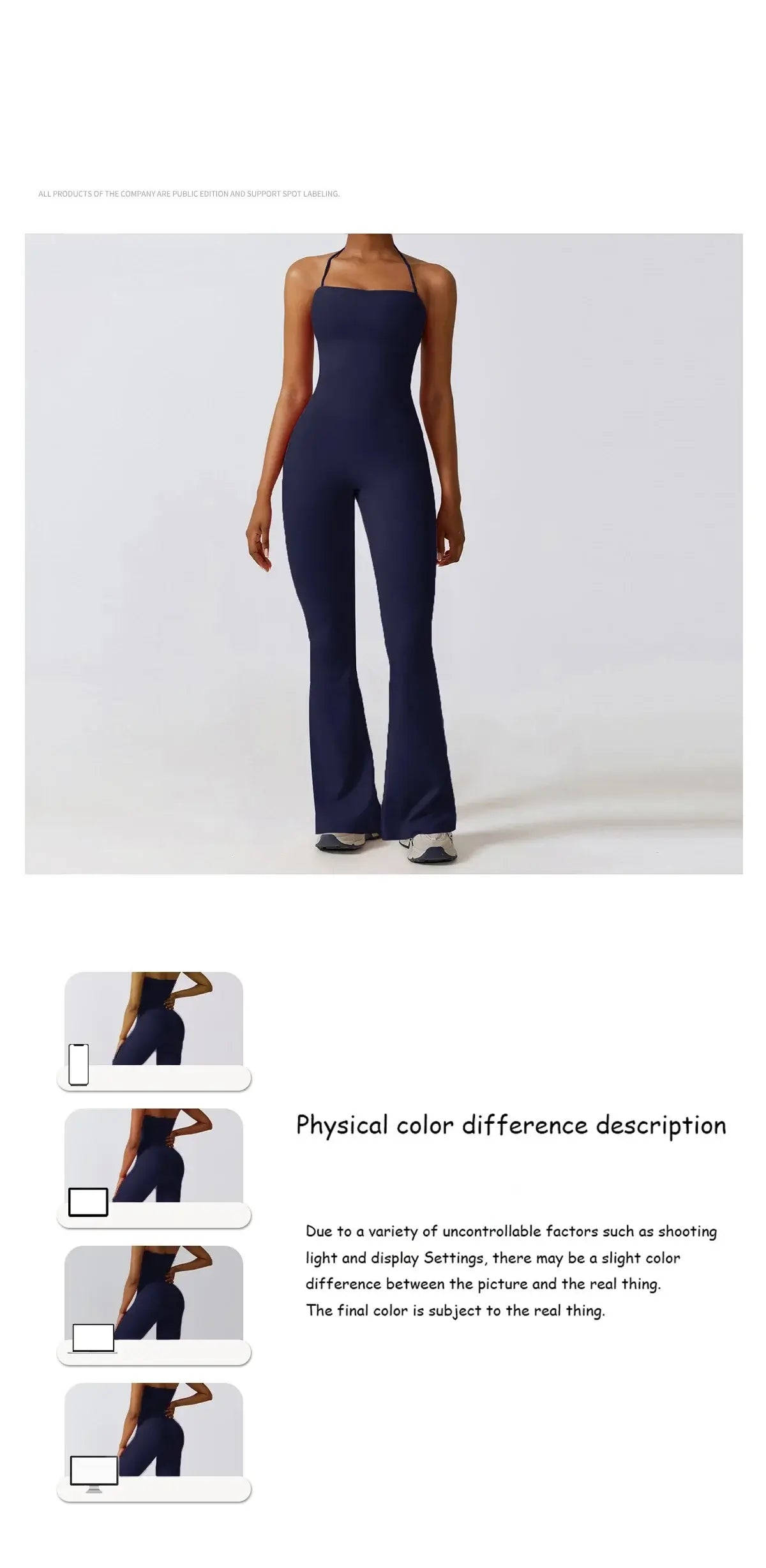 Women Backless Flared Yoga Jumpsuit