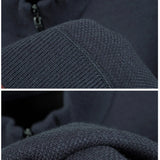 Men Half Zip Velvet Knit Sweater