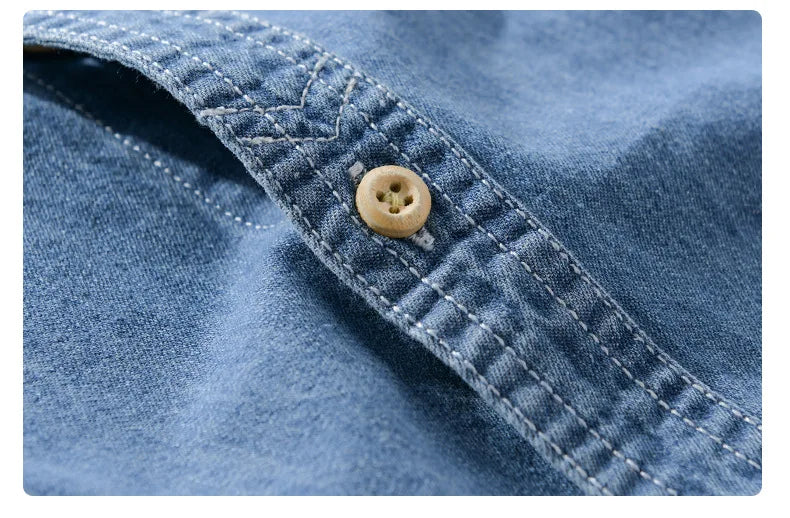 Men Denim Short Sleeve Shirt