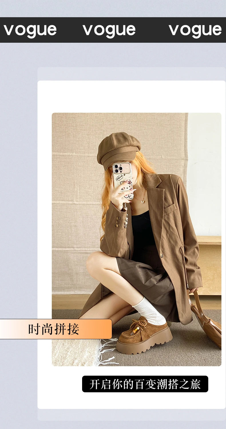 Women’s Retro Platform Half-Slipper Loafers