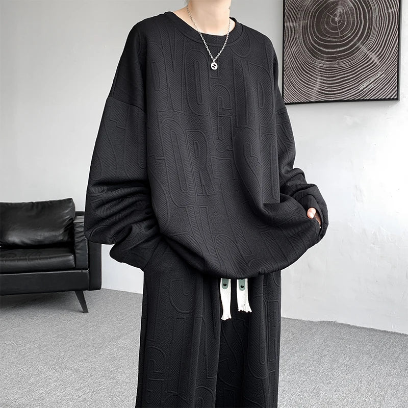 Men’s Plus Size Plain Tracksuit Set M–5XL