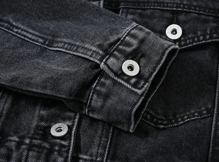 Women's Denim Jacket - Casual Black Overcoat