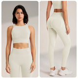Women High Waist Leggings & Top Set