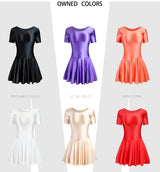 Women Satin Sports Ballet Skirt