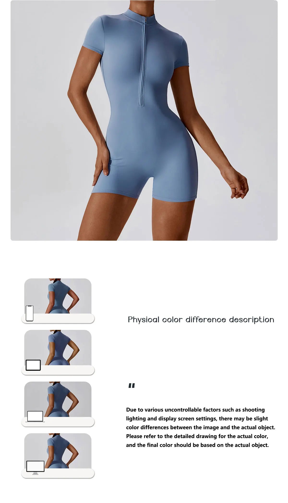 Women Summer Zipper Yoga Jumpsuit