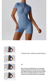 Women Summer Zipper Yoga Jumpsuit