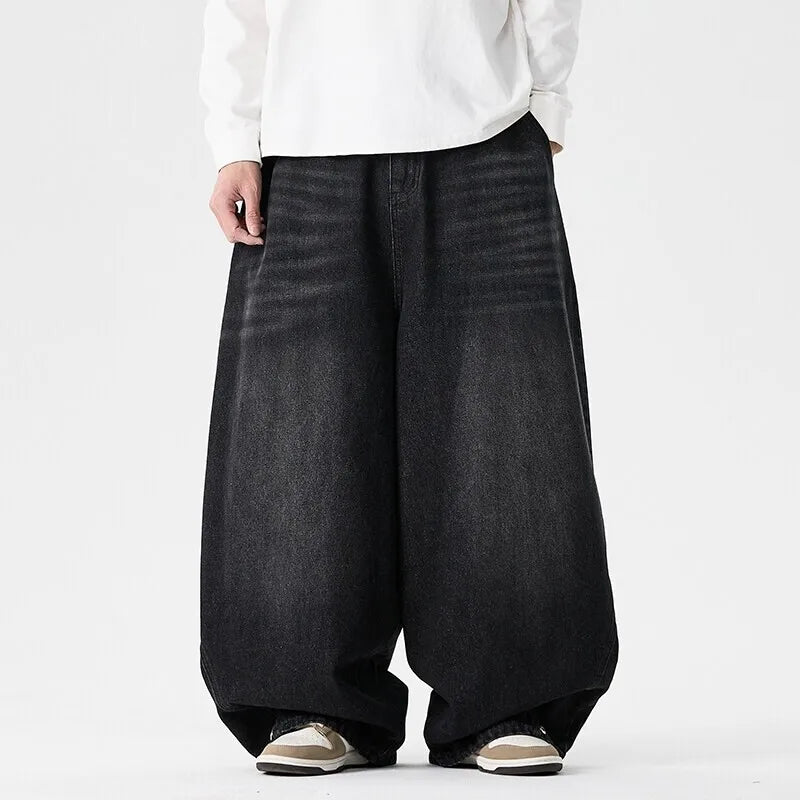 Men's Plus Size Retro Wide Leg Jeans