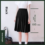 Women Pleated Midi College Skirt