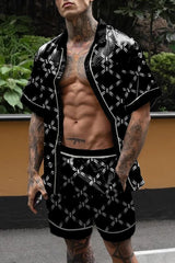 Men Hawaiian Floral Shorts Set
