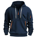 Men's Plus Size Hoodie – Streetwear Multi-Pocket