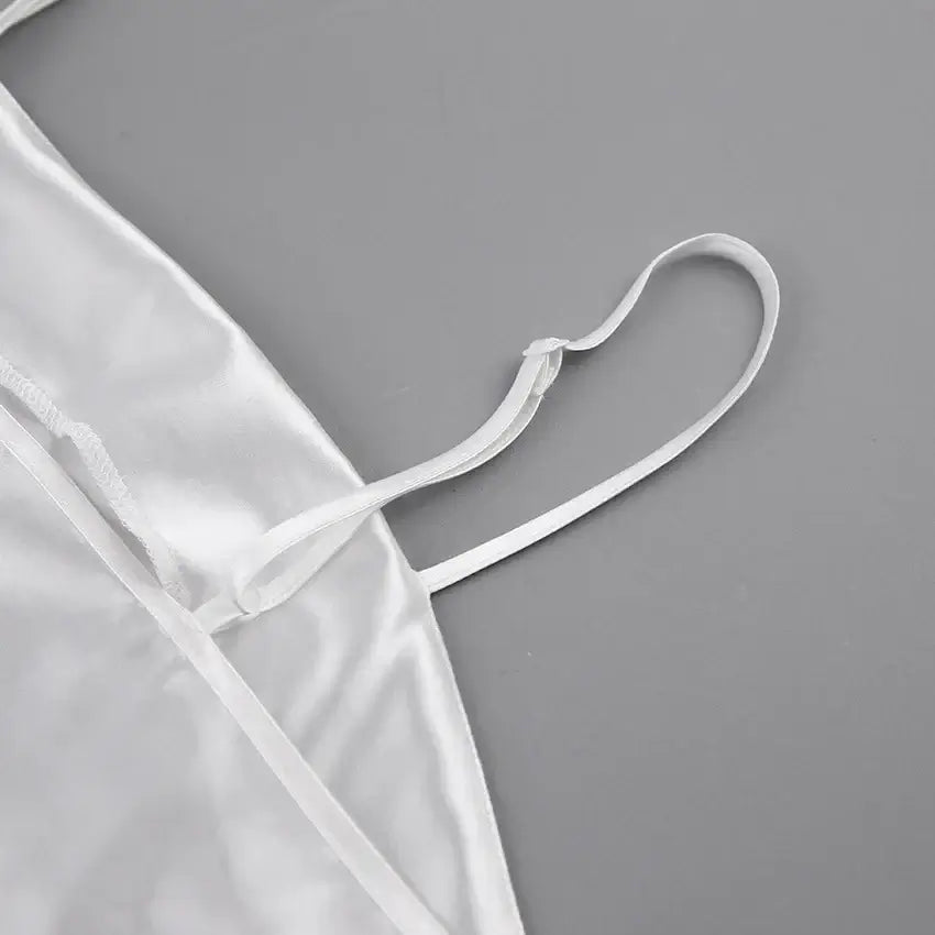 Women Satin Pajama Set with Feather Trim Pants