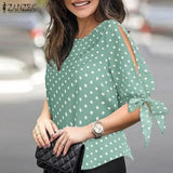Women Polka Dot Oversize Tunic Top