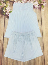 Women Plus Size Summer Striped Suit