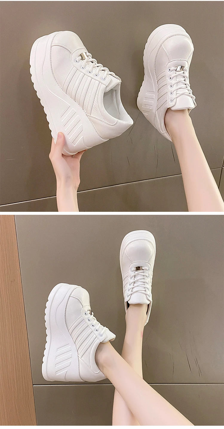 Women’s Pumps Round Head Lace-Up Leisure Heels