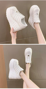 Women’s Pumps Round Head Lace-Up Leisure Heels