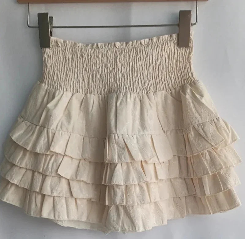 Women Ruffle High Waist Skirt