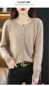 Women's Mink Cashmere Knit Cardigan