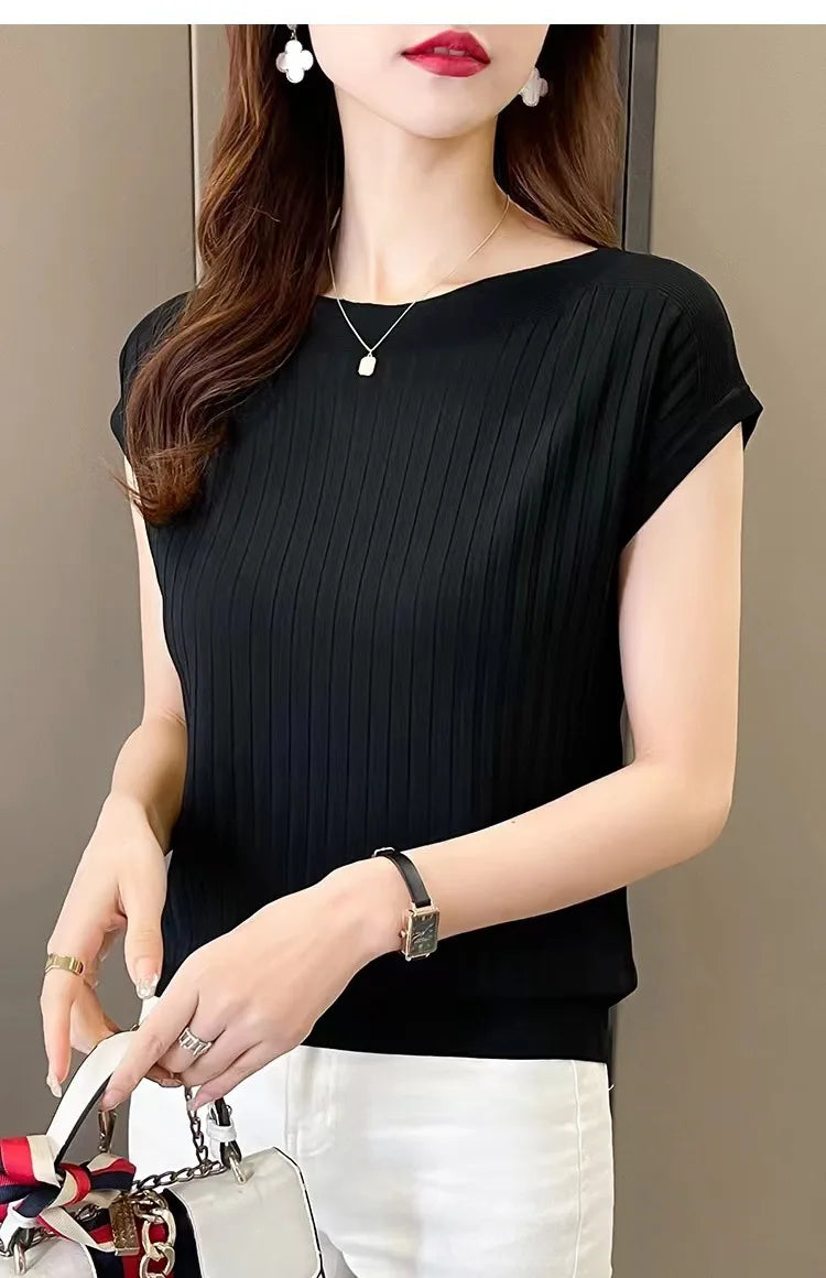 Women Summer Knit Blouse 2025