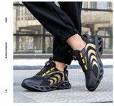 Men Lightweight Rotary Buckle Safety Shoes