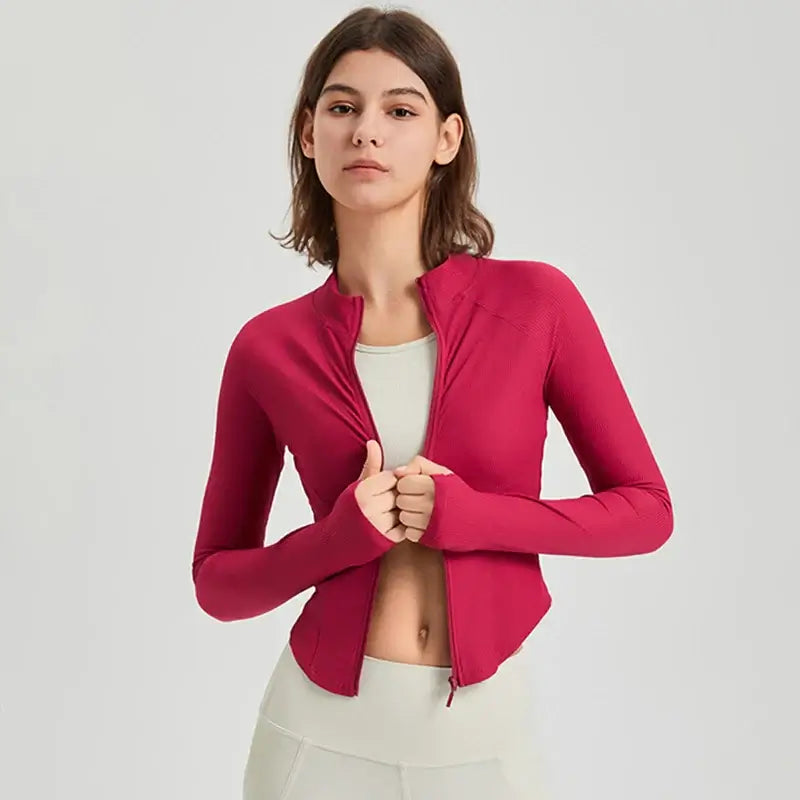 Women Zipper Slim Yoga Sports Jacket