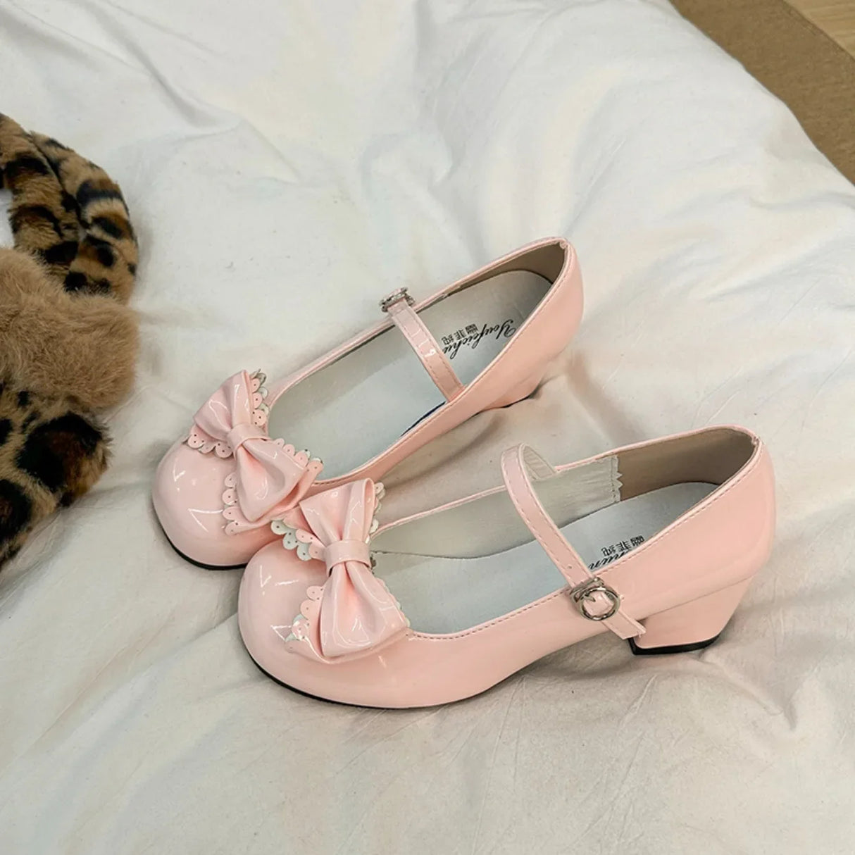 Lolita Round Toe Pumps – Cute Bow Midi Heels 2025