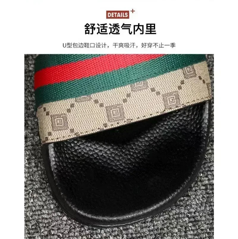 Men Designer Snake Print Slides