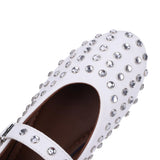 Women Crystal Ballerina Shoes Rhinestone Flats