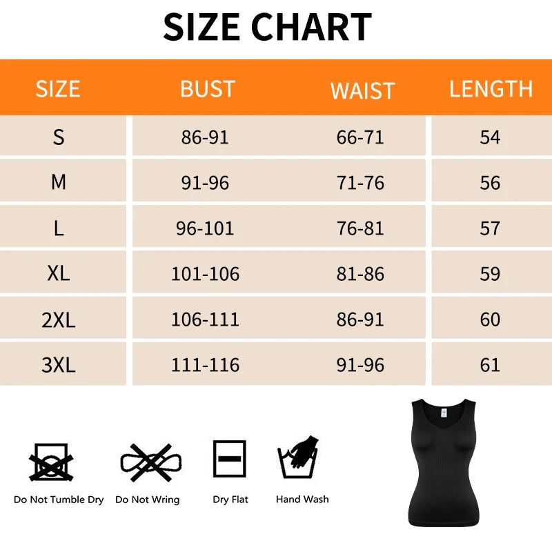 Women Sleeveless V-Neck Shapewear Tank Top