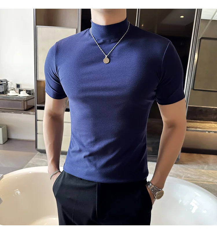 Men Korean Slim Fit Turtleneck Tee