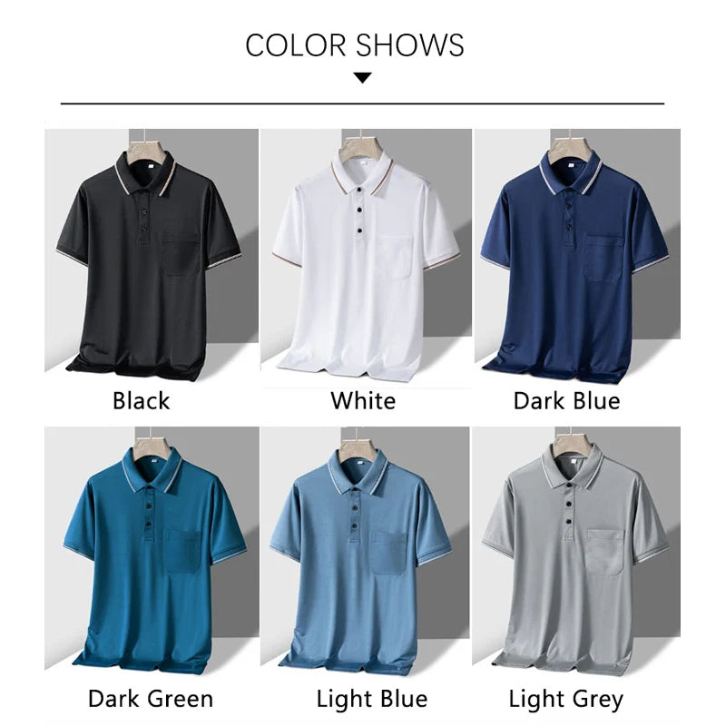 Men Anti-Wrinkle Pocket Polo Shirt