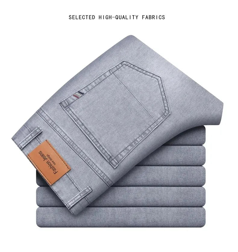 Men Grey Stretch Jeans