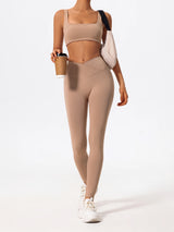 Hearuisavy Cross Waist Push-Up Yoga Leggings – High Waist Gym Pants