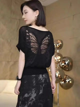 Women's Hollow Back Ice Silk Sweater