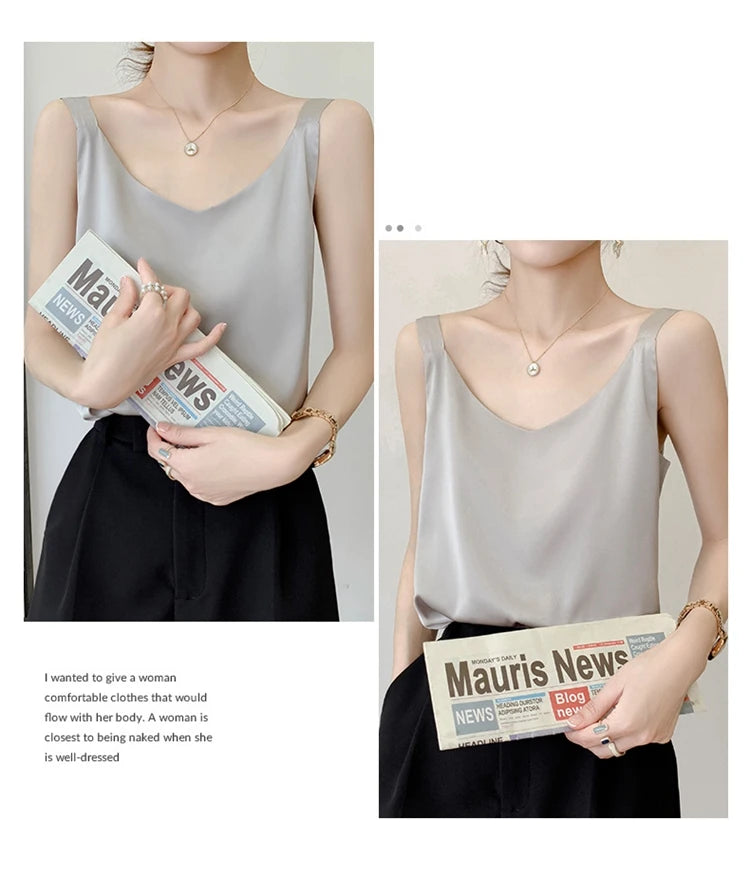 Satin Silk V-Neck Cami