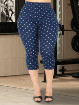 Women Floral Print High Waist Capri Leggings