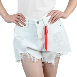 Women’s Ripped High Waist Tassel Jorts
