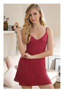 Women Deep V Silk Sleepwear
