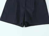 Women's Belted Pleated Wide Shorts
