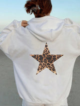 Leopard Print Fleece Hoodie