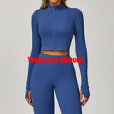 Women's Sexy Zip Long Sleeve Yoga Jacket – Workout Running Cycling Top