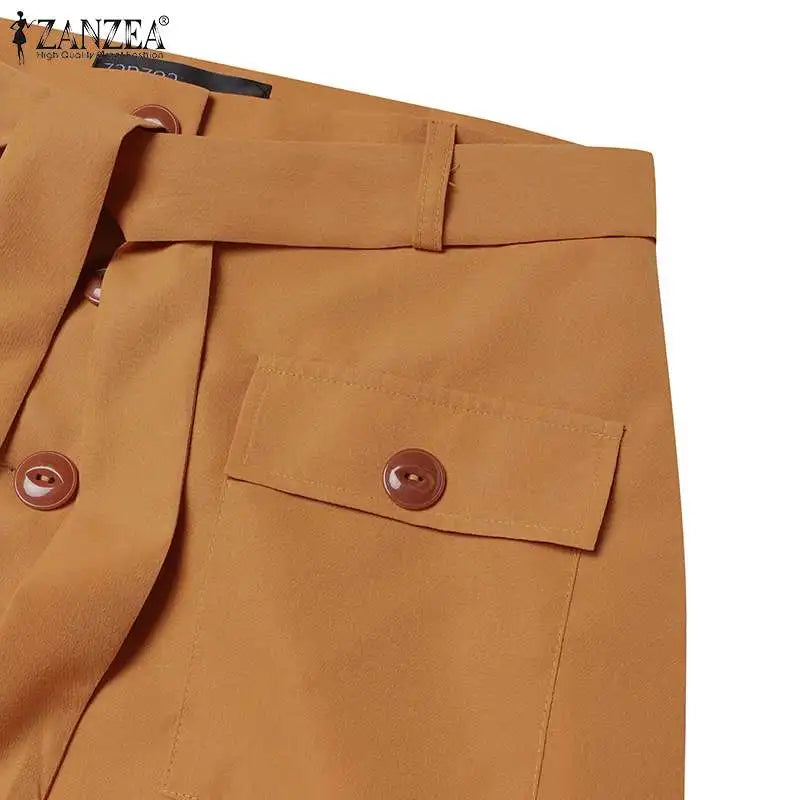 Women Buttoned Cargo Skirt