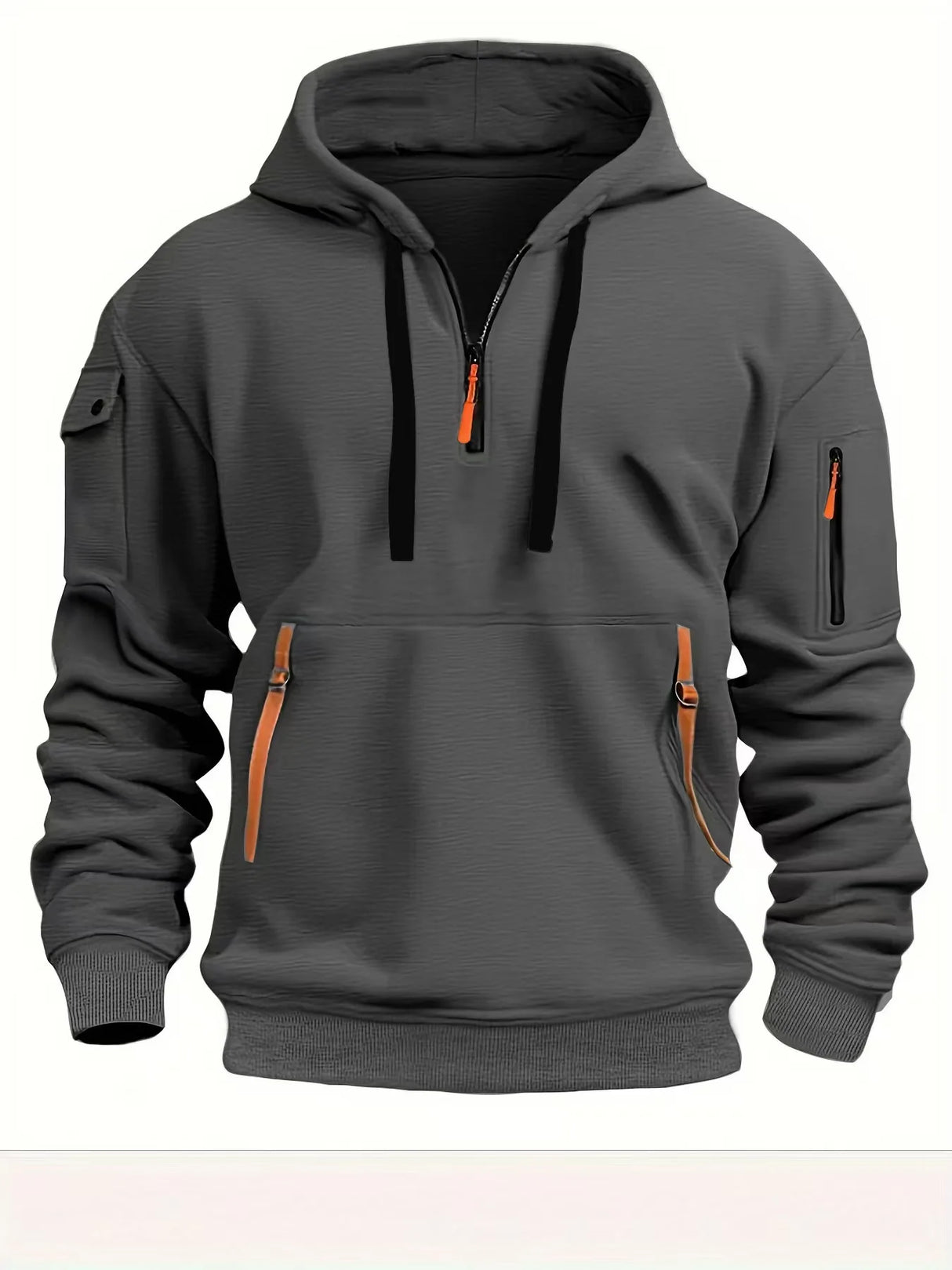 Men's Plus Size Hoodie – Streetwear Multi-Pocket