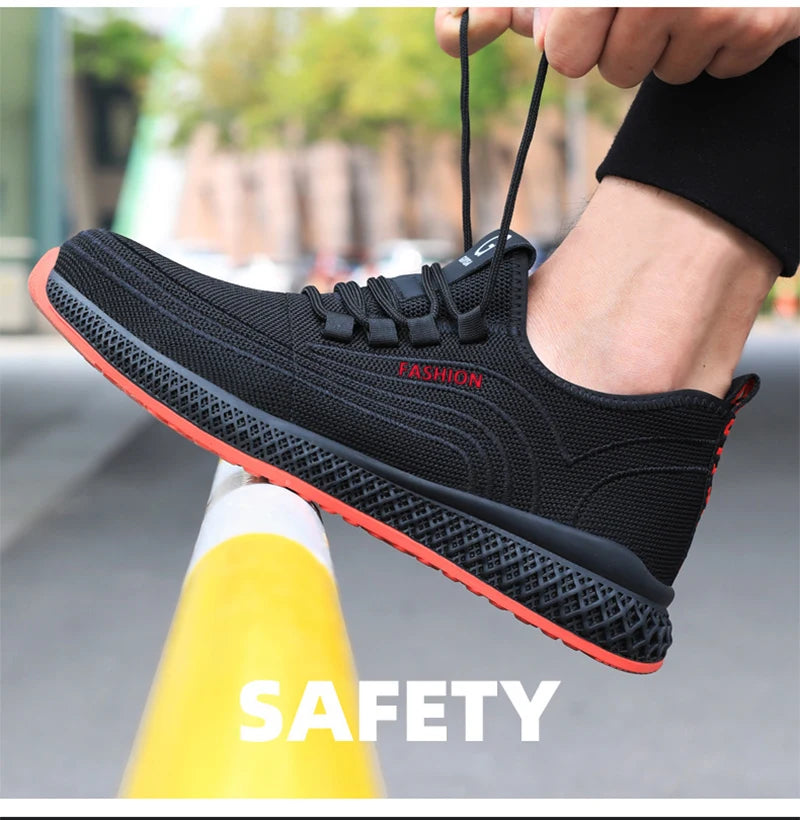 Manlegu Air Mesh Lightweight Safety Sneakers