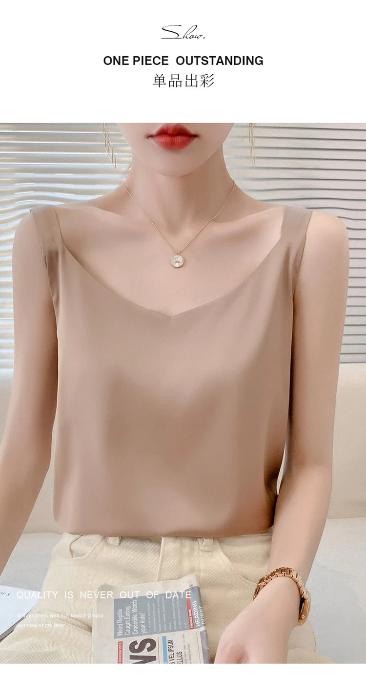 Satin Silk V-Neck Cami