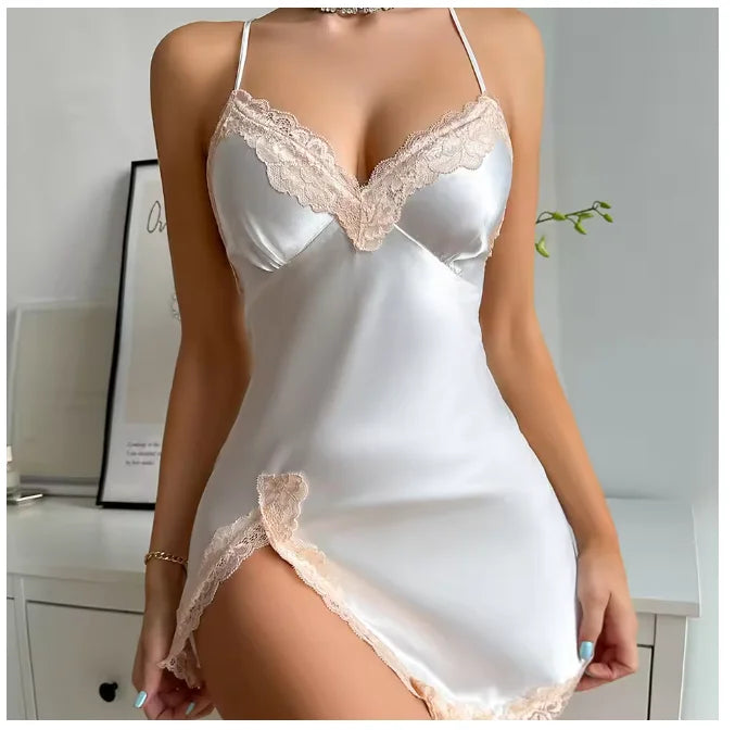 Women Satin Backless Nightdress