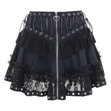 Women Zipper Gothic Mini Skirt