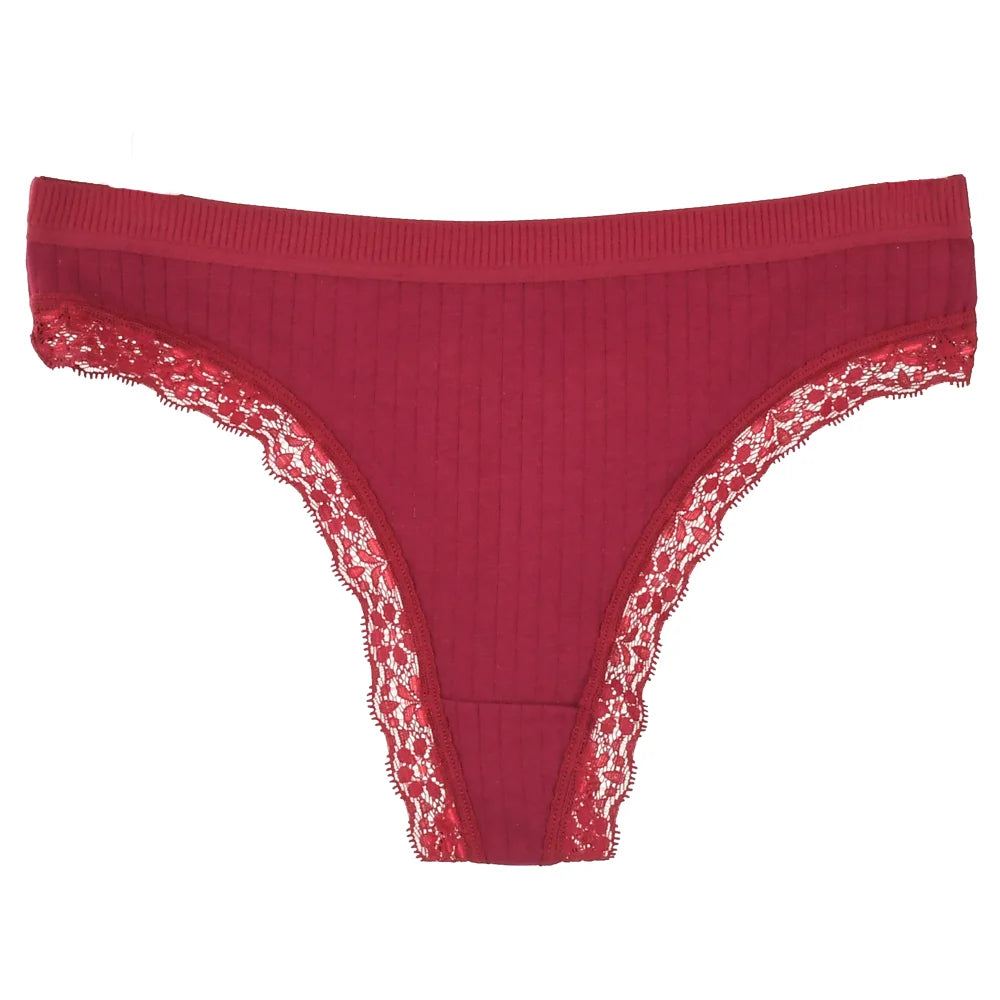 Women Mid-Rise Lace Thong